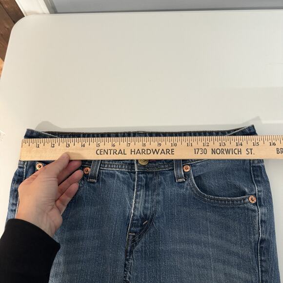 Levi's 518 Superlow Bootcut Jeans Sz 9M Blue VTG Y2K Grunge Low Rise Stretch - Picture 7 of 12